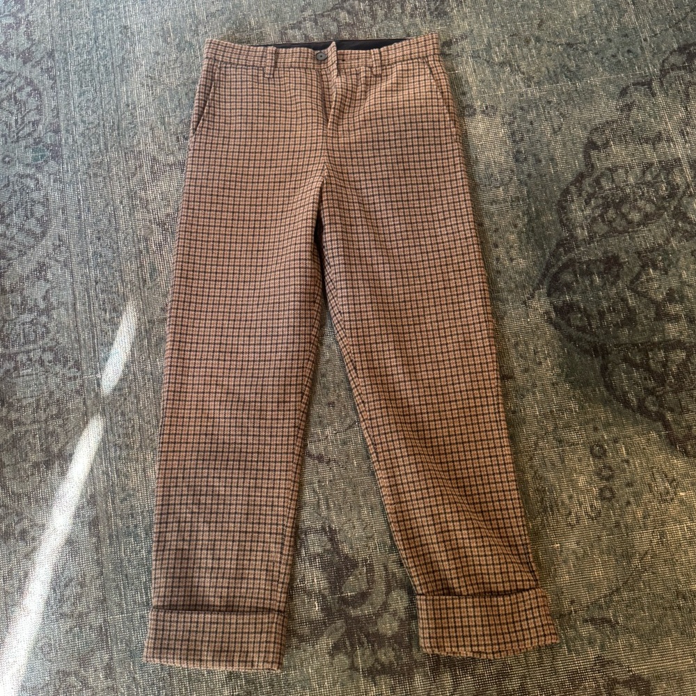 Zara men wool blend plaid pants